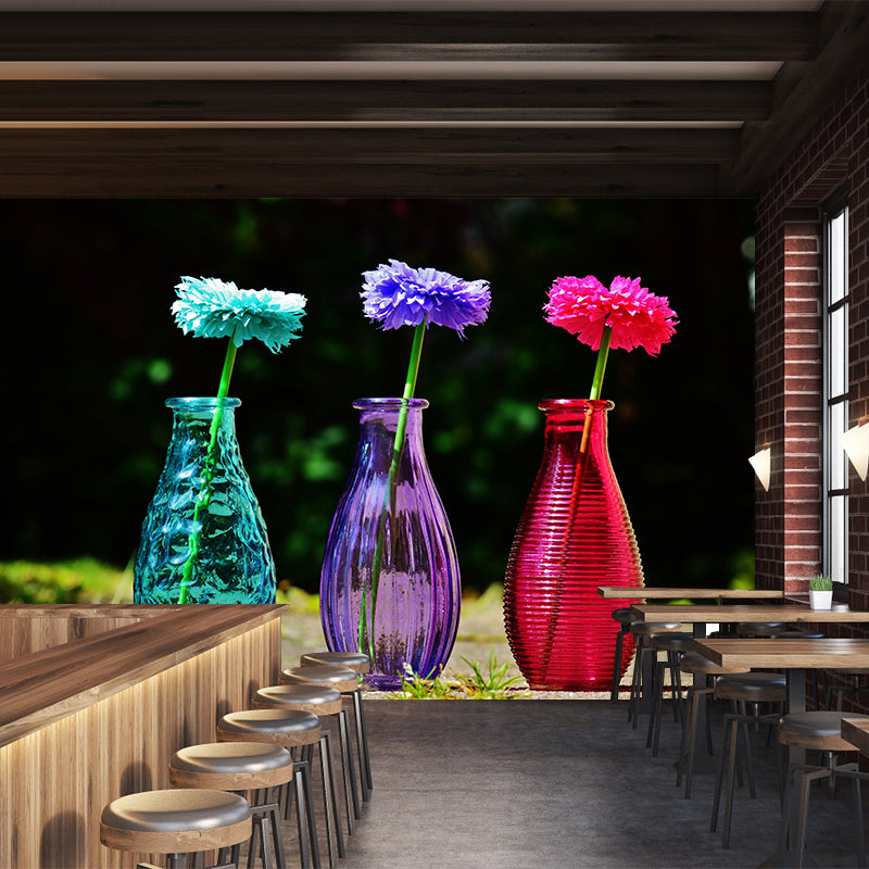 Customized Packed Flowers Mural Decal Eco-friendly Wallpaper for Living Room Wall Art