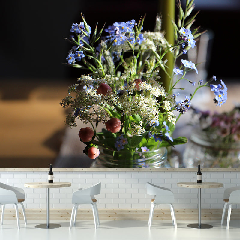 Photography Packed Flower Mural Wall Decor Mildew Resistant Wall Mural for Decoration