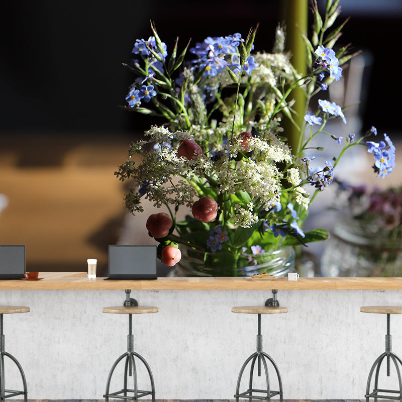 Photography Packed Flower Mural Wall Decor Mildew Resistant Wall Mural for Decoration