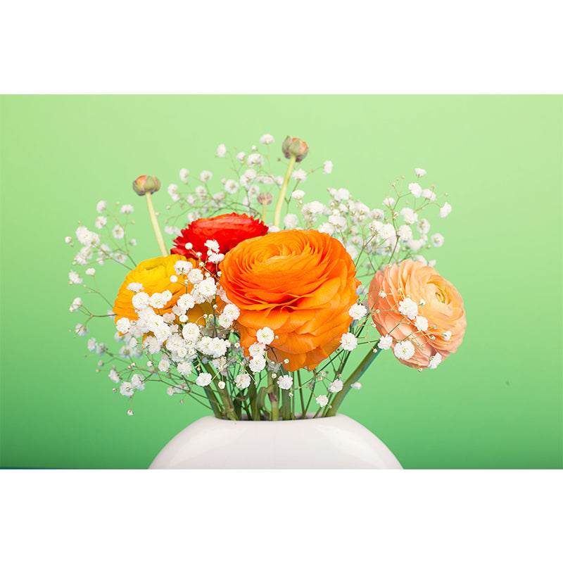 Flowers in Vase Mural Wall Decor Mildew Resistant Living Room Wall Mural Wall Art