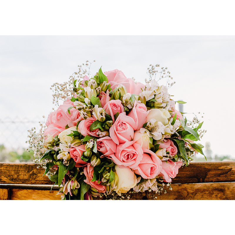 Customized Holding Flowers Mural Decal Eco-friendly Wallpaper for Living Room Wall Art