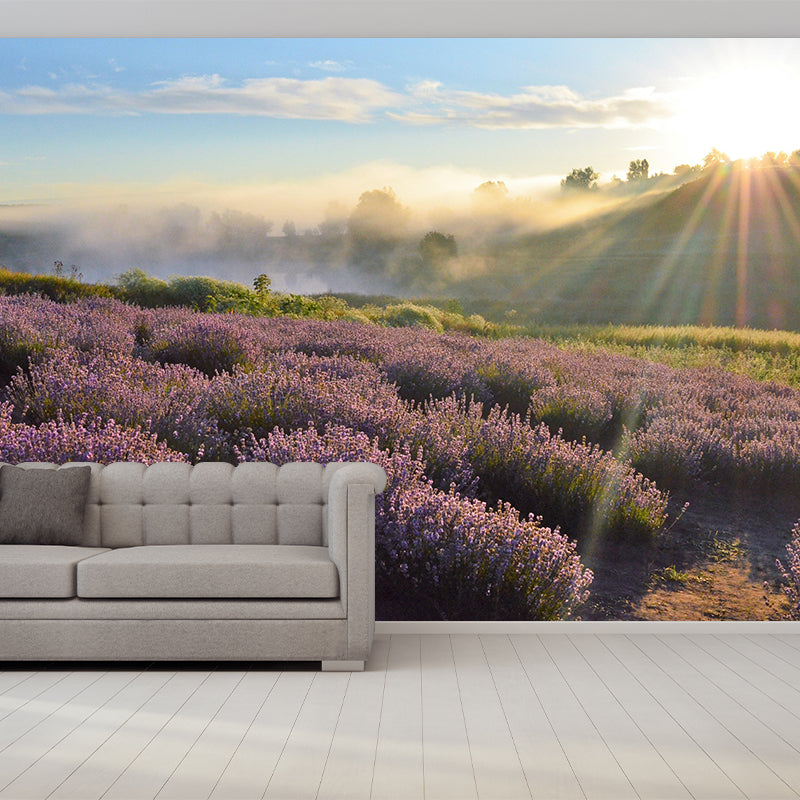 Lavenders Wallpaper Mural Decal Customized Modern Wall Covering for Bedroom