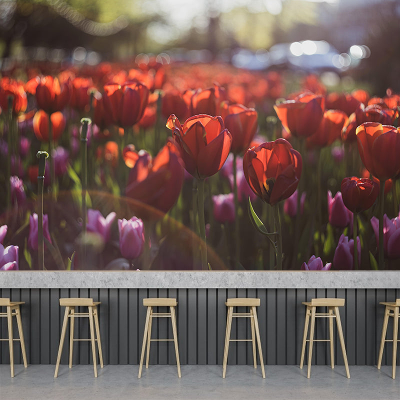 Tulips Wallpaper Mural Decal Customized Modern Wall Covering for Bedroom