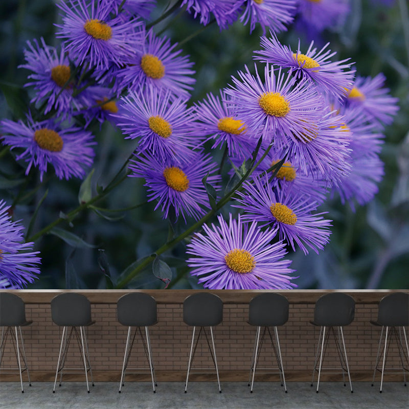 Customized Asters Mural Decal Eco-friendly Wallpaper for Living Room Wall Art