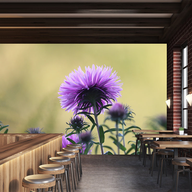 Customized Asters Mural Decal Eco-friendly Wallpaper for Living Room Wall Art