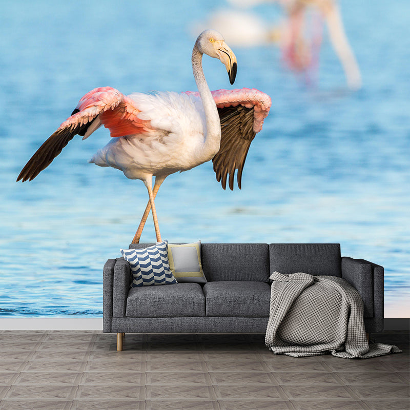 Photography Flamingo Mural Wall Decor Mildew Resistant Wall Mural for Decoration