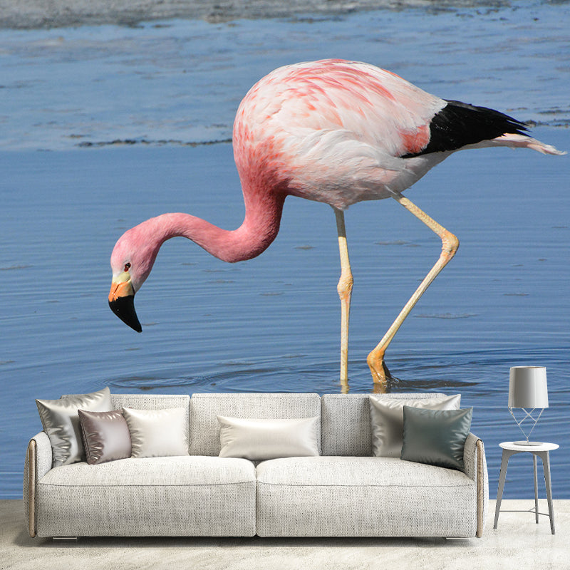 Photography Flamingo Mural Wall Decor Mildew Resistant Wall Mural for Decoration