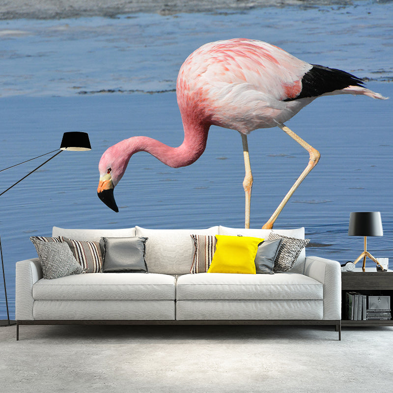 Photography Flamingo Mural Wall Decor Mildew Resistant Wall Mural for Decoration