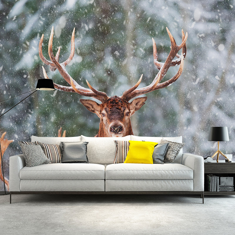 Modern Bucks Mural Wall Decor Mildew Resistant Living Room Wall Mural Wall Art