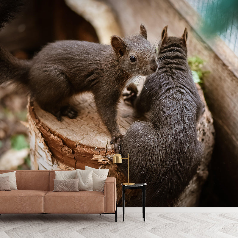 Lovely Squirrel Wallpaper Mural Decal Customized Modern Wall Covering for Bedroom