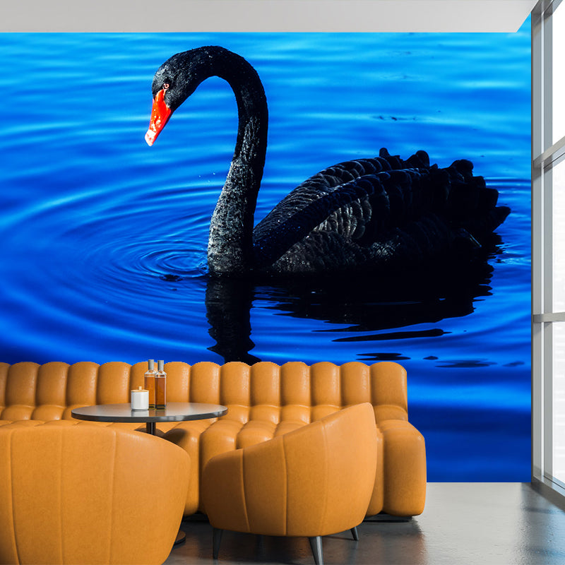 Black Swan Wallpaper Mural Decal Customized Modern Wall Covering for Bedroom