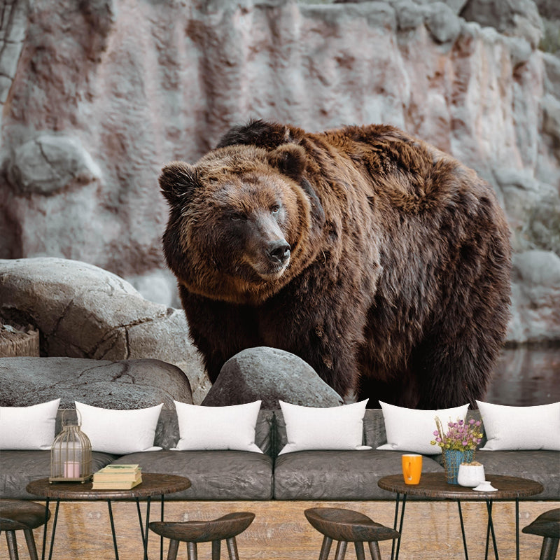 Modern Bear Mural Wall Decor Mildew Resistant Living Room Wall Mural Wall Art