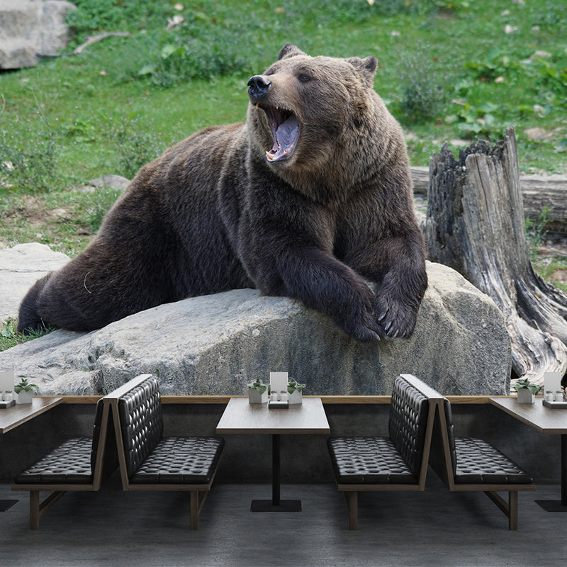 Modern Bear Mural Wall Decor Mildew Resistant Living Room Wall Mural Wall Art