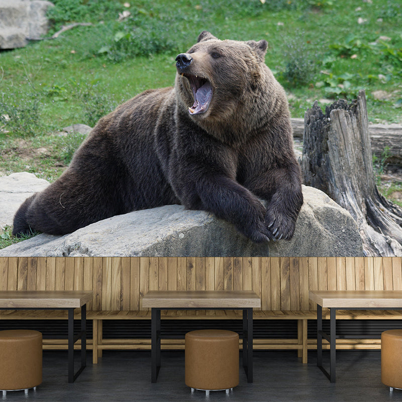 Modern Bear Mural Wall Decor Mildew Resistant Living Room Wall Mural Wall Art