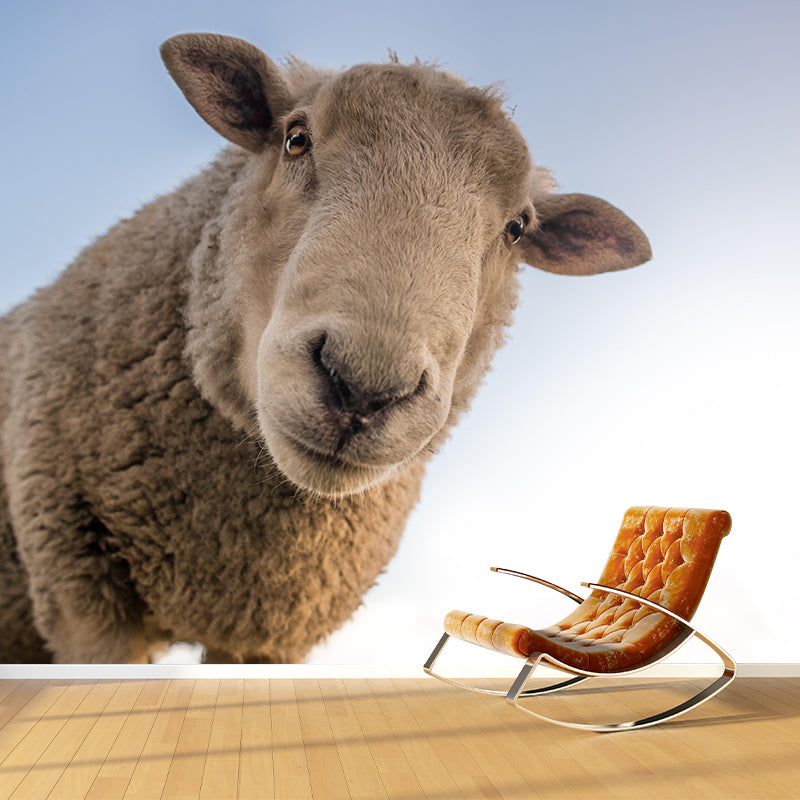 Customized Docile Sheep Mural Decal Eco-friendly Wallpaper for Living Room Wall Art