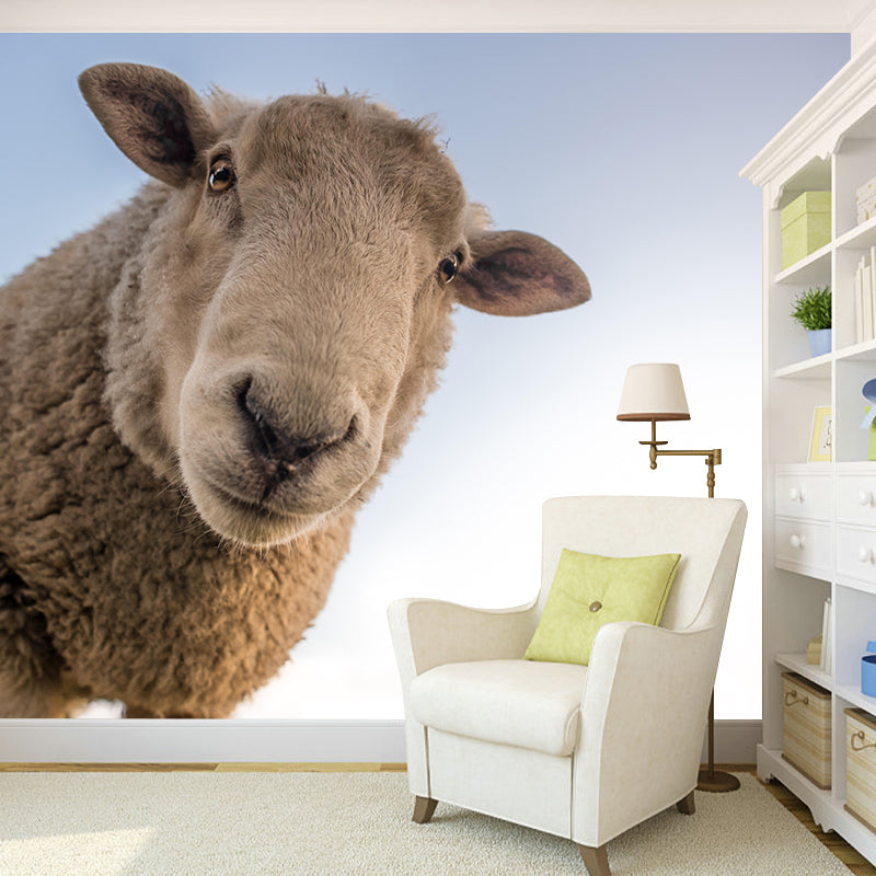 Customized Docile Sheep Mural Decal Eco-friendly Wallpaper for Living Room Wall Art