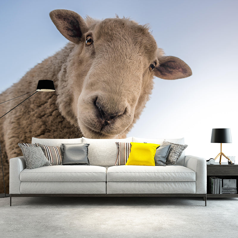 Customized Docile Sheep Mural Decal Eco-friendly Wallpaper for Living Room Wall Art