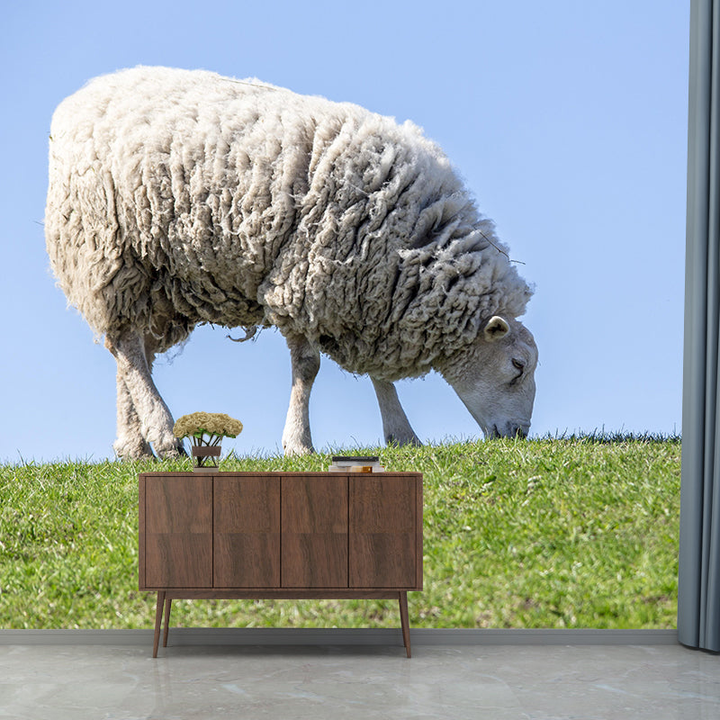 Customized Docile Sheep Mural Decal Eco-friendly Wallpaper for Living Room Wall Art