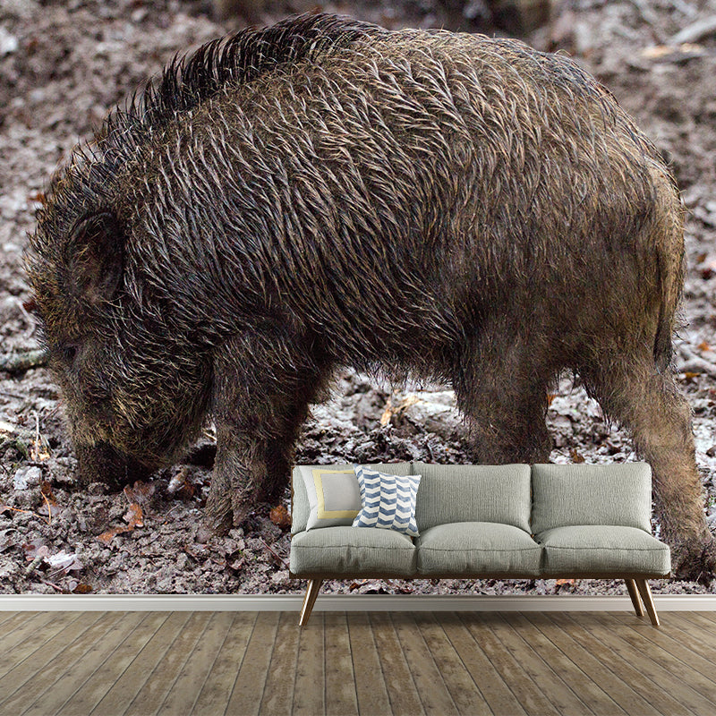 Photography Wild-Boar Mural Wall Decor Mildew Resistant Living Room Wall Mural for Decoration