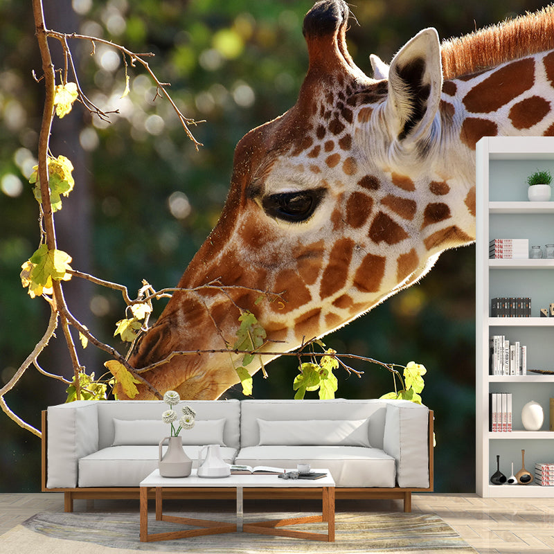 Cute Giraffe Wallpaper Mural Decal Customized Modern Wall Covering for Bedroom