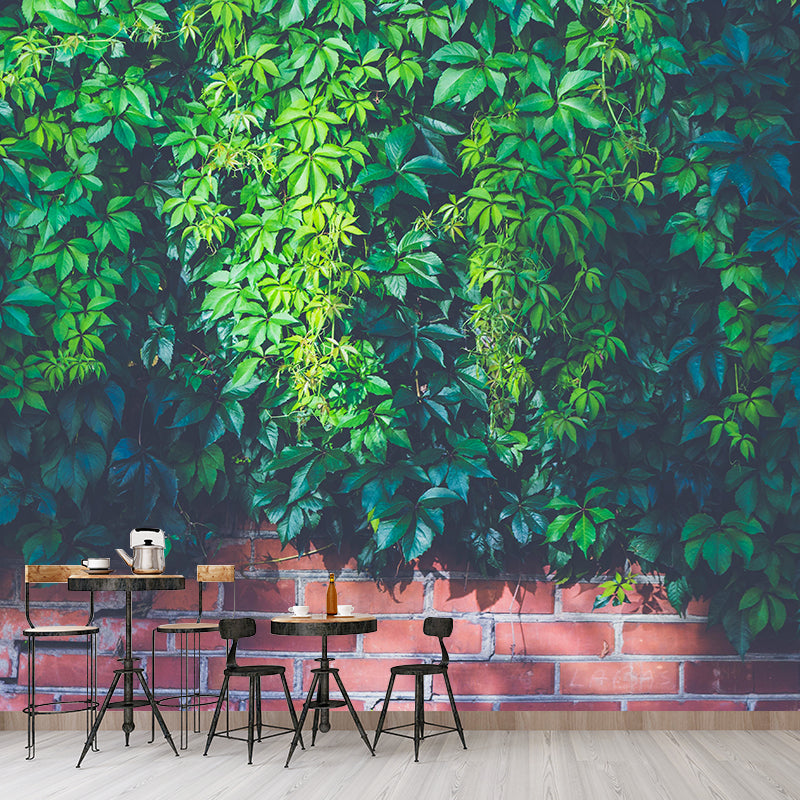Customized Modern Grapevine Mural Wallpaper Green Plants Mildew Resistant