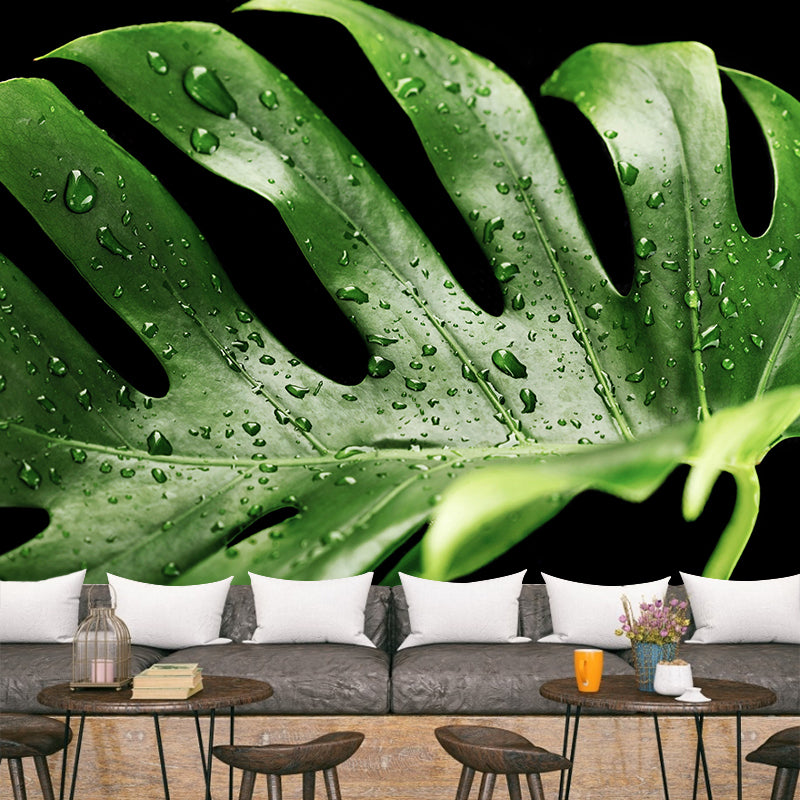 Customized Tropical Monstera Mural Wallpaper Kitchen Murals Backsplash Mildew Resistant