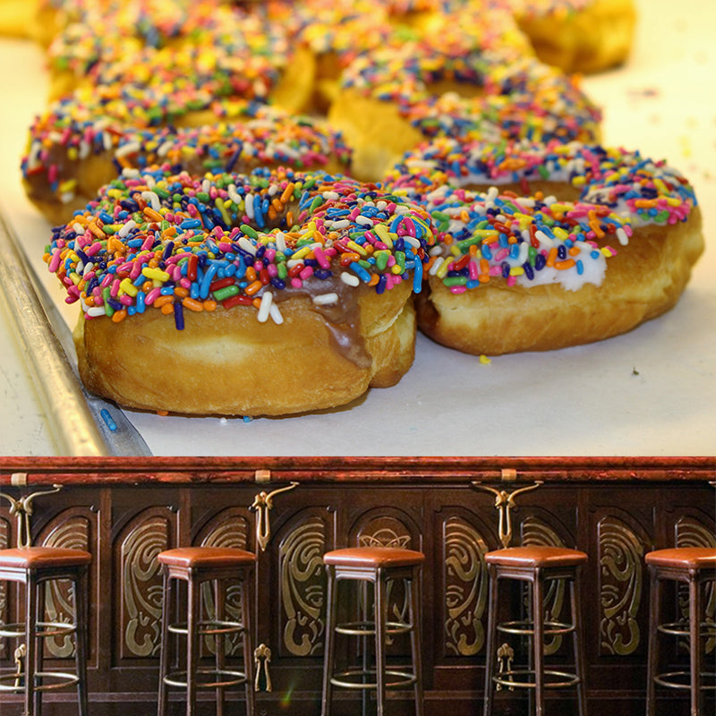 Customized Dessert Food Mural Donut Painting Wallpaper Commerce Shop Mildew Resistant