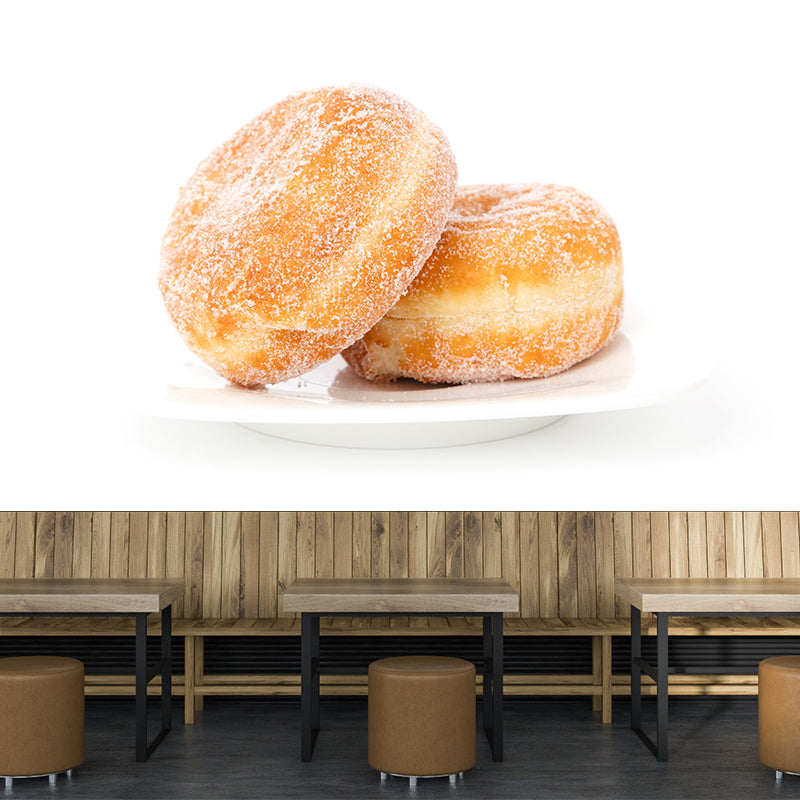 Customized Dessert Food Mural Donut Painting Wallpaper Commerce Shop Mildew Resistant