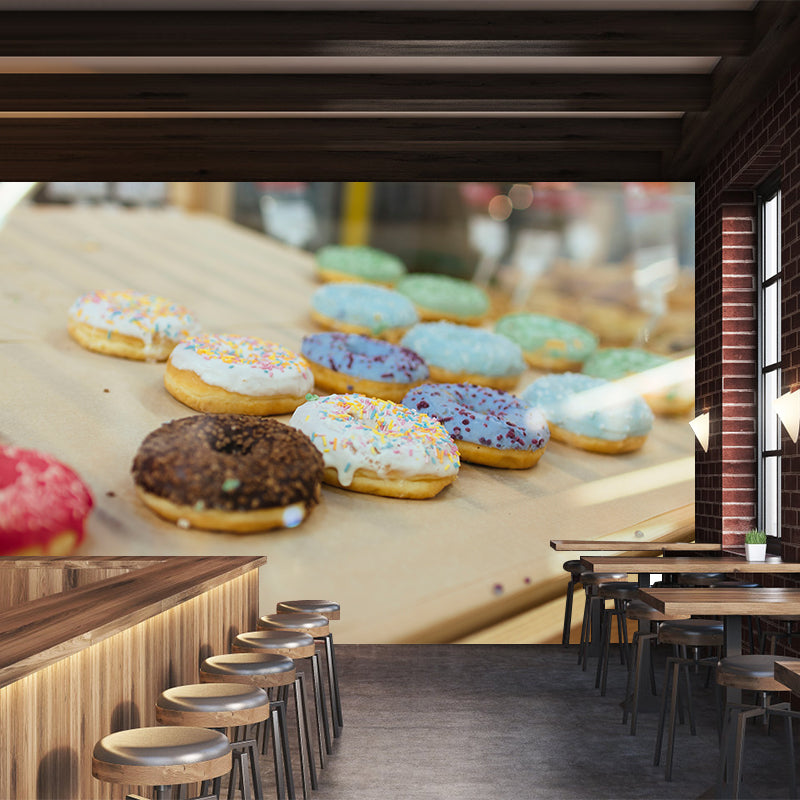 Bright Color Donut Painting Mural Decal Modern Commercial Use Wall Covering