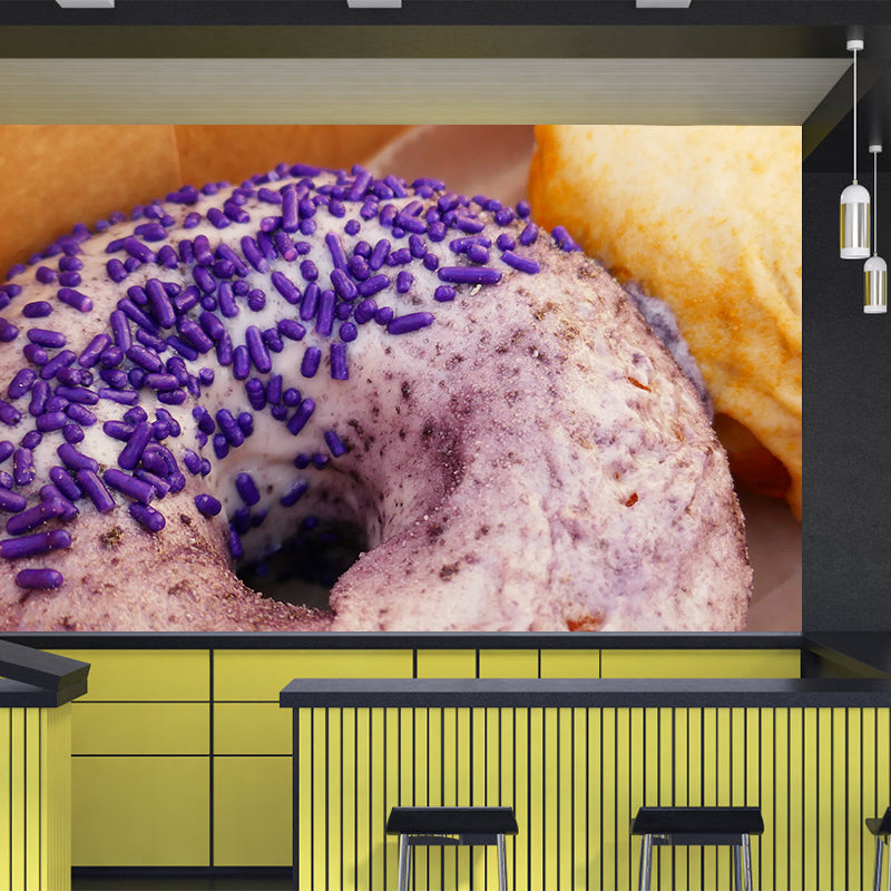 Customized Modern Donut Food Mural Wallpaper Commerce Shop Mildew Resistant
