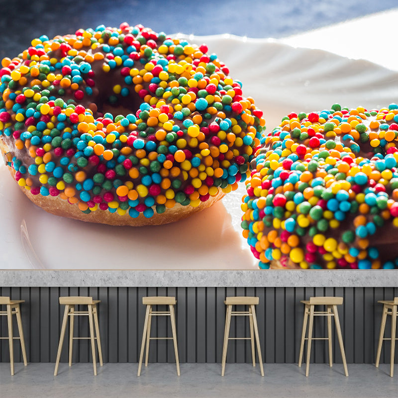Customized Modern Donut Food Mural Wallpaper Commerce Shop Mildew Resistant