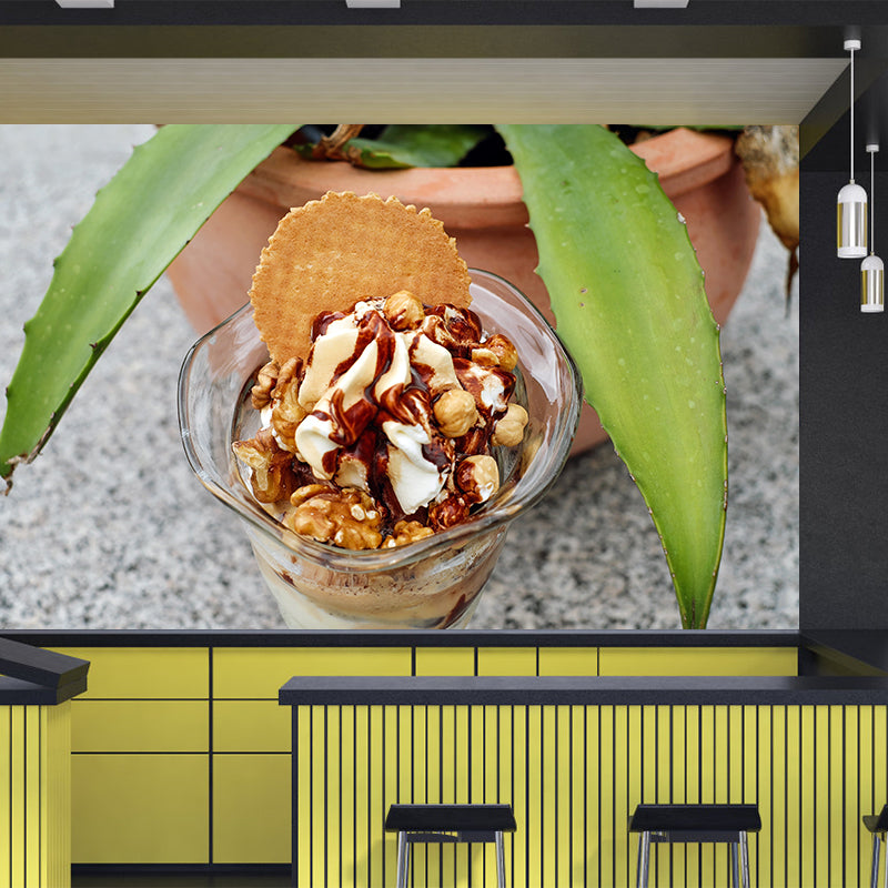 Delicious Ice Cream Mural Wallpaper Decorations for Dessert Shop Kitchen