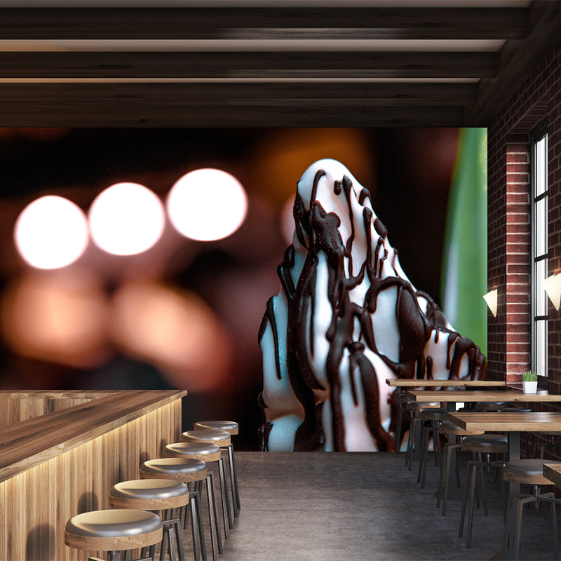 Customized Modern Ice Cream Mural Wallpaper Commerce Shop Water Resistant