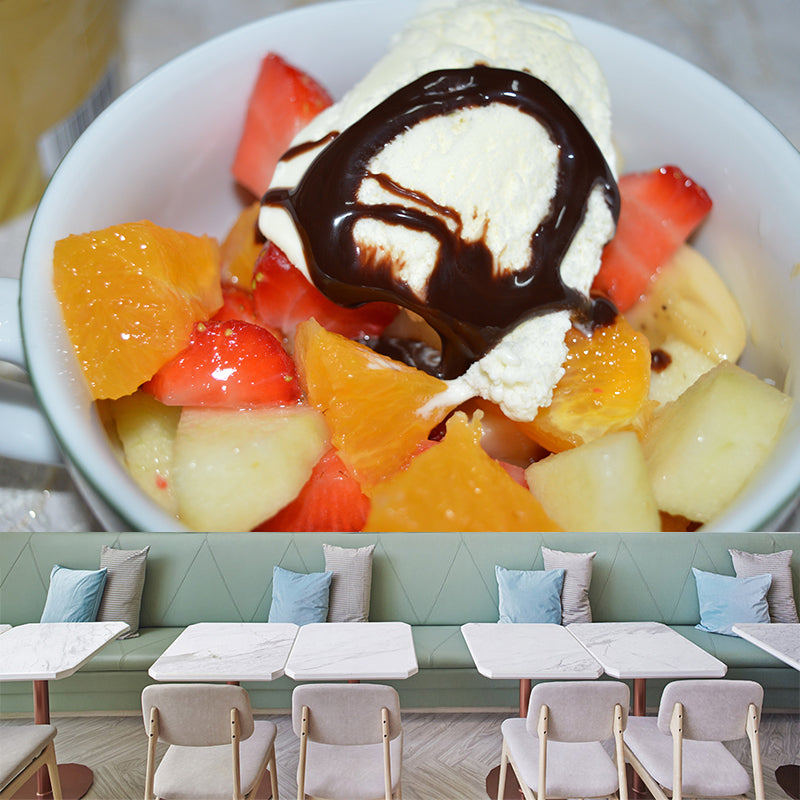 Customized Modern Ice Cream Mural Wallpaper Commerce Shop Water Resistant