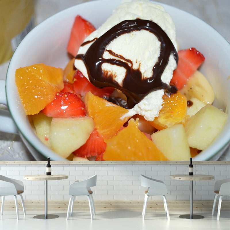 Customized Modern Ice Cream Mural Wallpaper Commerce Shop Water Resistant