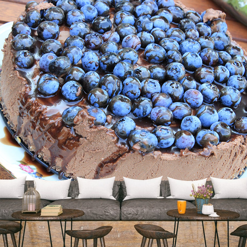 Delicious Cheesecake Mural Wallpaper Decorations for Dessert Shop Kitchen