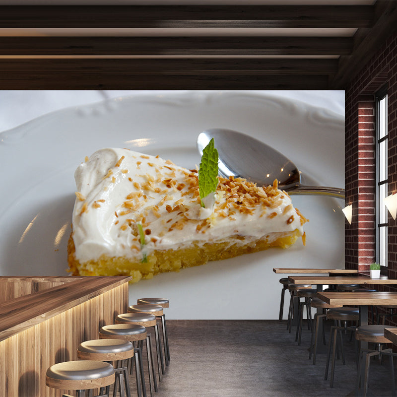 Delicious Cheesecake Mural Wallpaper Decorations for Dessert Shop Kitchen