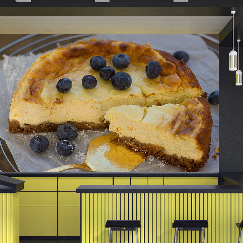 Delicious Cheesecake Mural Wallpaper Decorations for Dessert Shop Kitchen