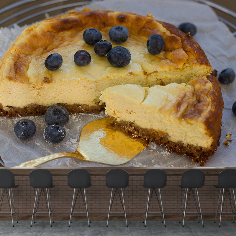Delicious Cheesecake Mural Wallpaper Decorations for Dessert Shop Kitchen
