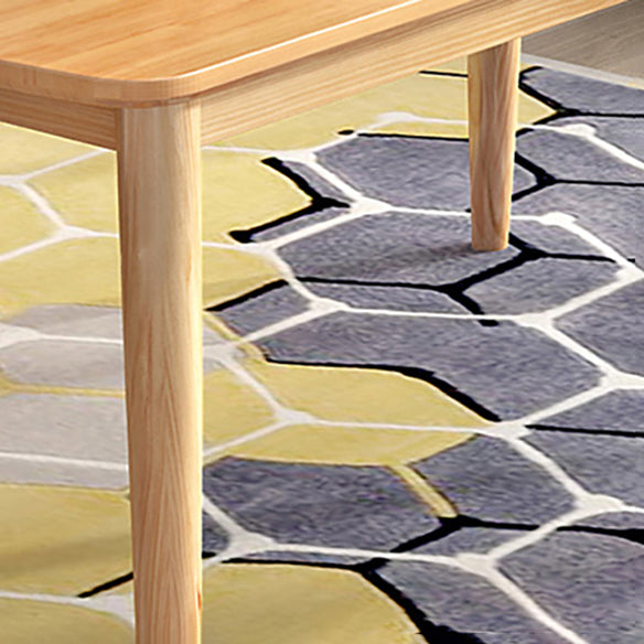 Modern Style Solid Wood Dining Room Set with Rectangle Shape Table and 4 Legs Base for Home Use