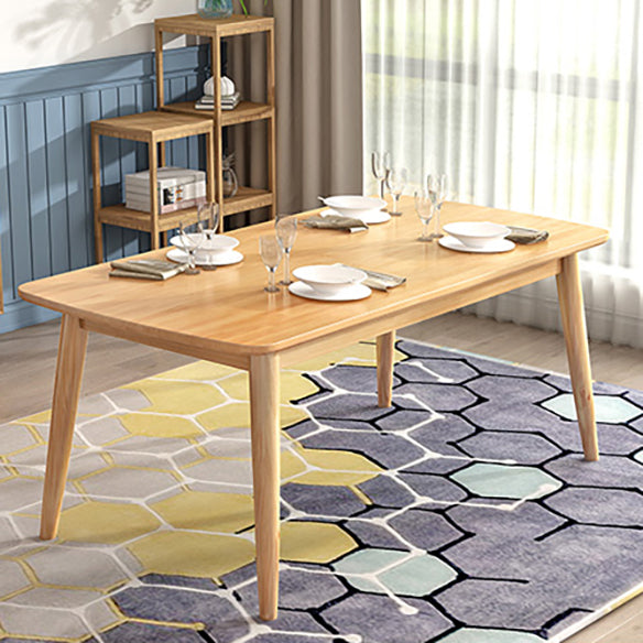 Modern Style Solid Wood Dining Room Set with Rectangle Shape Table and 4 Legs Base for Home Use