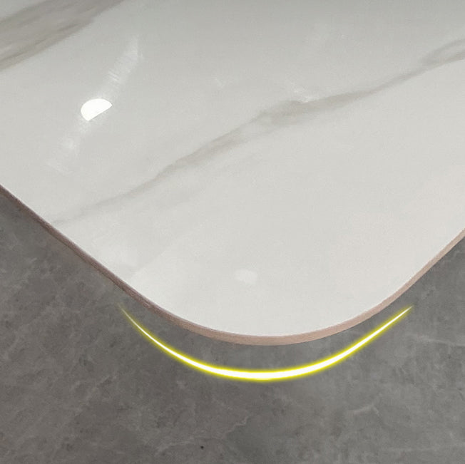 Modern White Slate Dining Set with Rectangle Table White Dining Set with 4 Legs Base