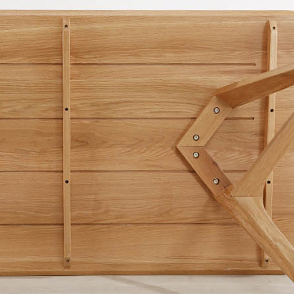 Modern Style Solid Wood Dining Set with Rectangle Shape Table and Double Pedestal Base