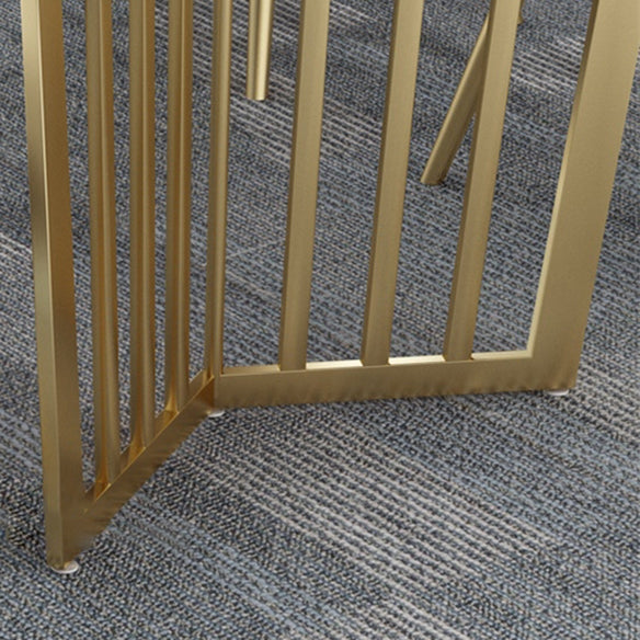 Modern Style Marble Table with White Table and Double Pedestal Base for Home Use