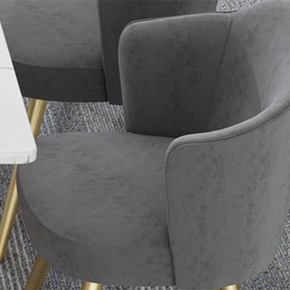 Modern Style Marble Table with White Table and Double Pedestal Base for Home Use