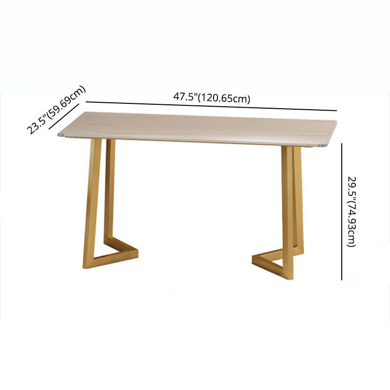 Modern Standard White Dining Set Sintered Stone Rectangle Shape Dining Set for Kitchen