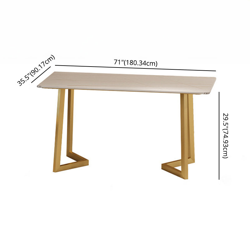 Modern Standard White Dining Set Sintered Stone Rectangle Shape Dining Set for Kitchen