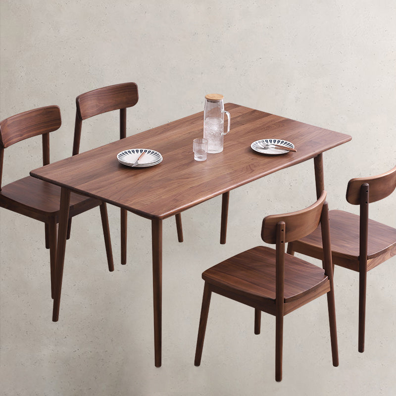 Contemporary Solid Wood Top Dining Room Furniture with Wooden 4 Legs Table Dinette Set