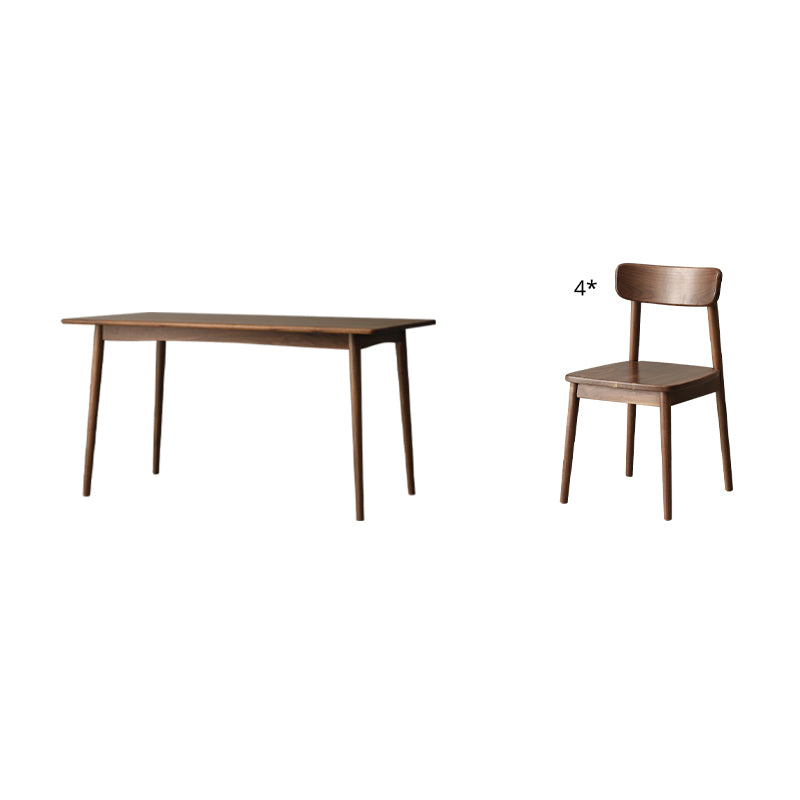 Contemporary Solid Wood Top Dining Room Furniture with Wooden 4 Legs Table Dinette Set