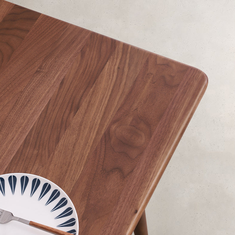 Contemporary Solid Wood Top Dining Room Furniture with Wooden 4 Legs Table Dinette Set